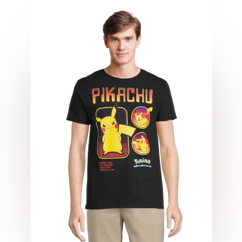 Pokémon Black Pikachu Graphic T-Shirt Unisex